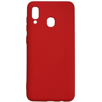 Накладка (з мікрофіброю) Aspor Silicone Full для Samsung A20s/A207- червоний