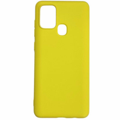 Накладка (з мікрофіброю) Aspor Silicone Full для Samsung A21S/A217- жовтий