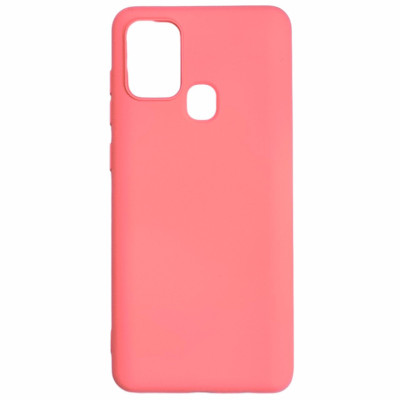 Накладка (з мікрофіброю) Aspor Silicone Full для Samsung A21S/A217- рожевий