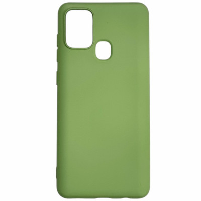 Накладка (з мікрофіброю) Aspor Silicone Full для Samsung A21S/A217- салатовий