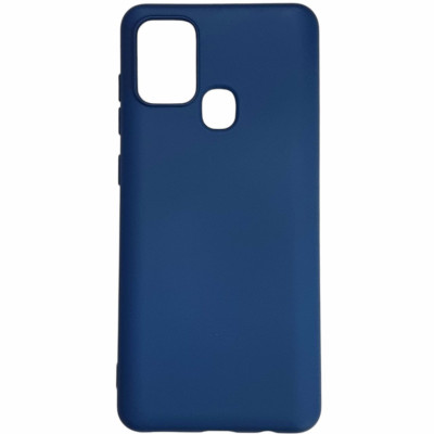 Накладка (з мікрофіброю) Aspor Silicone Full для Samsung A21S/A217- синій