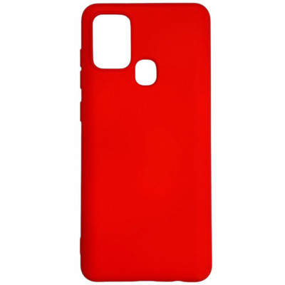Накладка (з мікрофіброю) Aspor Silicone Full для Samsung A21S/A217- червоний