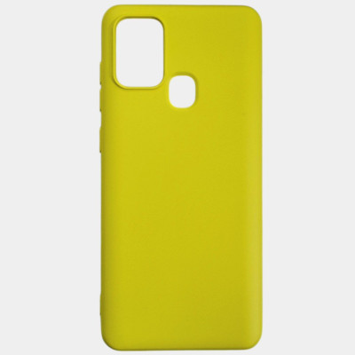 Накладка (з мікрофіброю) Aspor Silicone Full для Samsung M21/M215- жовтий