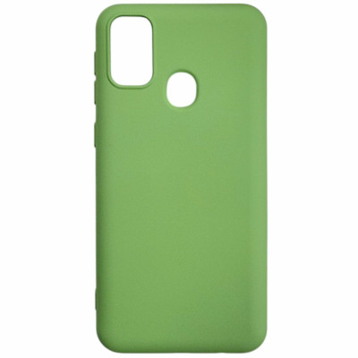 Накладка (з мікрофіброю) Aspor Silicone Full для Samsung M21/M215- салатовий