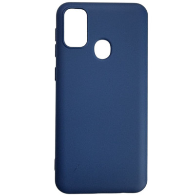 Накладка (з мікрофіброю) Aspor Silicone Full для Samsung M21/M215- синій