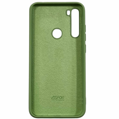 Накладка (з мікрофіброю) Aspor Silicone Full для Xiaomi Redmi Note 8- салатовий