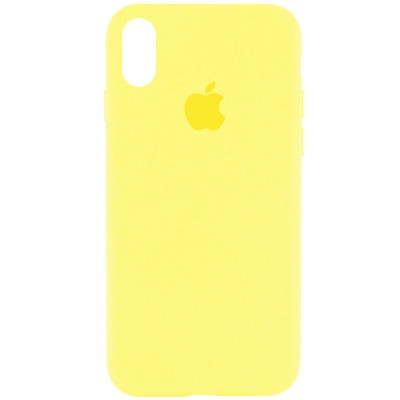 Накладка (з мікрофіброю) Silk Original Full Cover для iPhone X / XS- жовтий