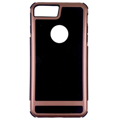 Накладка протиударна Aspor c метал вставкою Soft touch для iPhone 7 Plus/8 Plus- чорний/рожеве золото Накладка протиударна Aspor c метал вставкою Soft touch для iPhone 7 Plus/8 Plus- чорний/рожеве золото