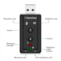 Зовнішня звукова карта USB 7.1 S-01 3D Sound card Зовнішня звукова карта USB 7.1 S-01 3D Sound card