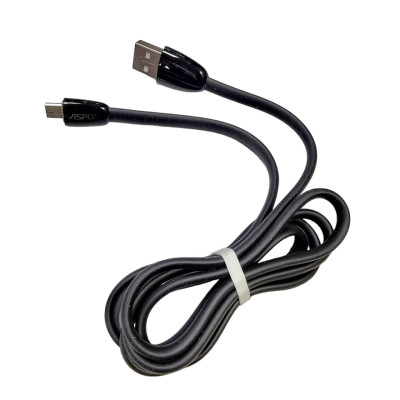 USB кабель Aspor A71 глянсовий Micro (2A/1.2м)- чорний