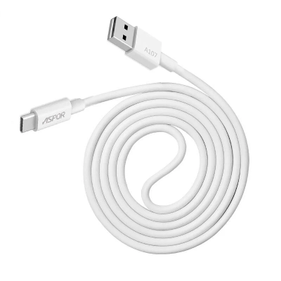 USB кабель Aspor A107 Type-C Econom пак 2.1A/1.2м- білий