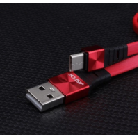 USB кабель Aspor A160 Type-C Плоский Silicon 2.4A/1.2м- червоний