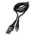 USB кабель Aspor A178 Micro LED Nylon 2.4A/1м- чорний
