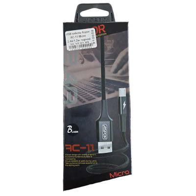USB кабель Aspor AC-11 Micro 2.4A/1.2м- сірий