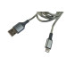 USB кабель Aspor AC-11 Micro 2.4A/1.2м- сірий