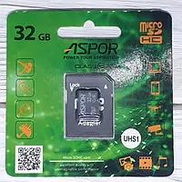 Карта пам`яті Aspor MicroSDHC 32GB UHS-I (Class 10) + SD adapter Карта пам`яті Aspor MicroSDHC 32GB UHS-I (Class 10) + SD adapter
