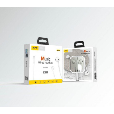 Навушники EarPods with Type-C з мікрофоном Aspor A215- білий