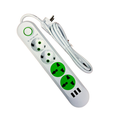 Мережевий подовжувач Donglixia F01U 4 розетки + 3 USB (2м)- білий Мережевий подовжувач Donglixia F01U 4 розетки + 3 USB (2м)- білий