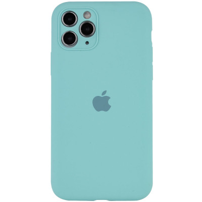 Накладка (з мікрофіброю) Silk Full Camera Protective для iPhone 12 Pro (6.1`)- бірюзовий
