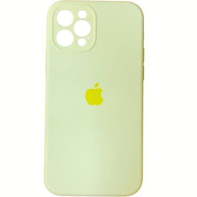 Накладка (з мікрофіброю) Silk Full Camera Protective для iPhone 12 Pro (6.1`)- світло-жовтий