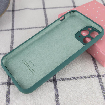 Накладка (з мікрофіброю) Silk Full Camera Protective для iPhone 12 Pro (6.1`)- сосново-зелений