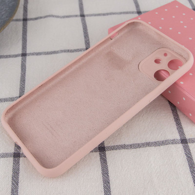 Накладка (з мікрофіброю) Silk Full Camera Protective для iPhone 12 Pro (6.1`)- рожевий пісок