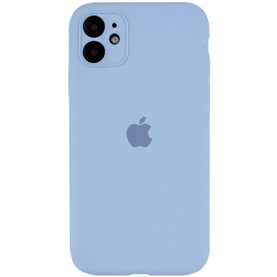 Накладка (з мікрофіброю) Silk Full Camera Protective для iPhone 13 Pro (6.1`)- бузково блакитний