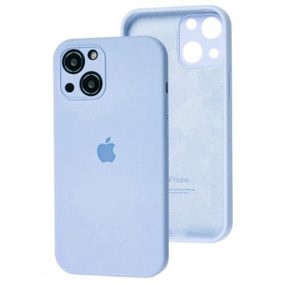 Накладка (з мікрофіброю) Silk Full Camera Protective для iPhone 14 Plus (6.7`)- солодкий синій