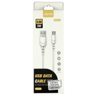 USB кабель Aspor A100L Micro Fast Charge 3A/2м- білий USB кабель Aspor A100L Micro Fast Charge 3A/2м- білий