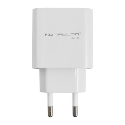 Мережевий зарядний пристрій Konfulon QC3.0/1USB/2.1A (C27)- білий Мережевий зарядний пристрій Konfulon QC3.0/1USB/2.1A (C27)- білий