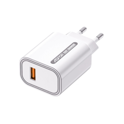 Мережевий зарядний пристрій Aspor A803 18W QC 3.0- білий