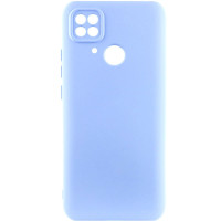 Накладка (з мікрофіброю) Soft Silk для Xiaomi Redmi 10C / Poco C40- світло-синій