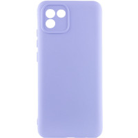 Накладка (з мікрофіброю) Silicone Cover Lakshmi Full Camera для Samsung A03 / A035- бузковий