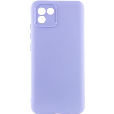 Накладка (з мікрофіброю) Silicone Cover Lakshmi Full Camera для Samsung A03 / A035- бузковий