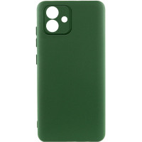 Накладка (з мікрофіброю) Silicone Cover Lakshmi Full Camera для Samsung A04e- темно-зелений