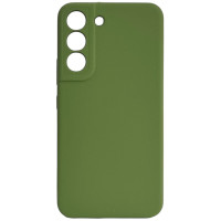 Накладка (з мікрофіброю) Silicone Cover Lakshmi Full Camera для Samsung S22- темно-зелений