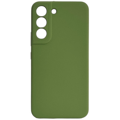 Накладка (з мікрофіброю) Silicone Cover Lakshmi Full Camera для Samsung S22- темно-зелений