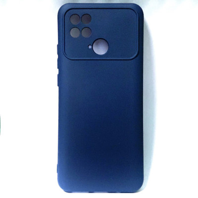 Накладка (з мікрофіброю) Silicone Cover Lakshmi Full Camera для Xiaomi Poco C40- темно-синій