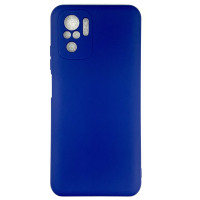 Накладка (з мікрофіброю) Soft Silk для Xiaomi Redmi Note 10 / Note 10S / Poco M5s- синій