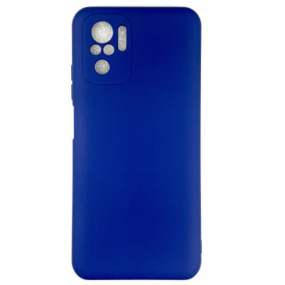Накладка (з мікрофіброю) Soft Silk для Xiaomi Redmi Note 10 / Note 10S / Poco M5s- синій