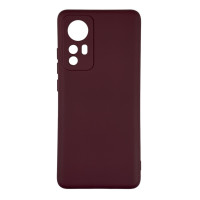 Накладка (з мікрофіброю) Soft Silk для Xiaomi 12 / 12X- бордовий