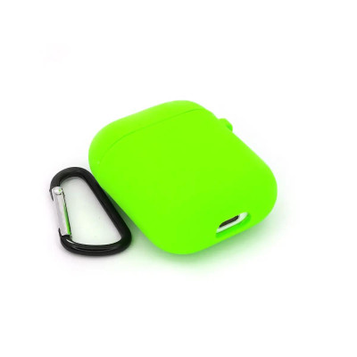 Чохол для Airpods 1/2 Full Case з карабіном- салатовий