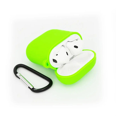 Чохол для Airpods 1/2 Full Case з карабіном- салатовий