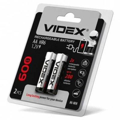 Акумулятор R6 (AA) Videx (600 mAh) Ni-Mh 2bl (ціна за 1шт) Акумулятор R6 (AA) Videx (600 mAh) Ni-Mh 2bl (ціна за 1шт)