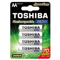 Акумулятор R6 (AA) Toshiba 2600mA зарядженні 4bl (ціна за 1шт) Акумулятор R6 (AA) Toshiba 2600mA зарядженні 4bl (ціна за 1шт)
