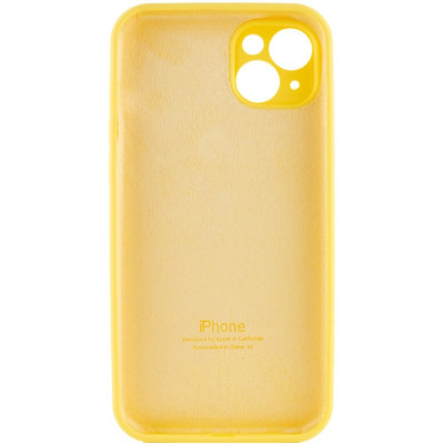 Накладка (з мікрофіброю) Silicon Case Full Camera для iPhone 14 (6.1)- жовтий