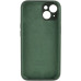 Накладка (з мікрофіброю) Silicon Case Full Camera для iPhone 14 (6.1)- темно-зелений
