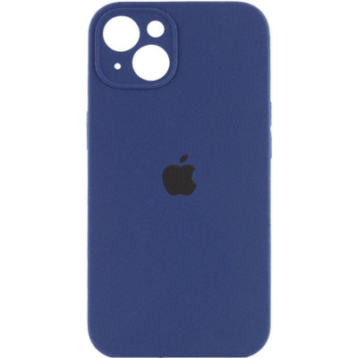 Накладка (з мікрофіброю) Silicon Case Full Camera для iPhone 14 Pro (6.1)- нічний синій