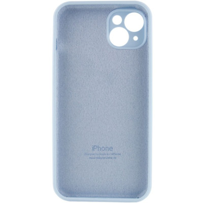 Накладка (з мікрофіброю) Silicon Case Full Camera для iPhone 14 Pro (6.1)- солодкий синій