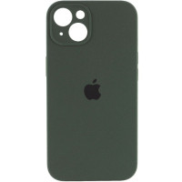 Накладка (з мікрофіброю) Silicon Case Full Camera для iPhone 14 Pro Max (6.7)- темно-зелений